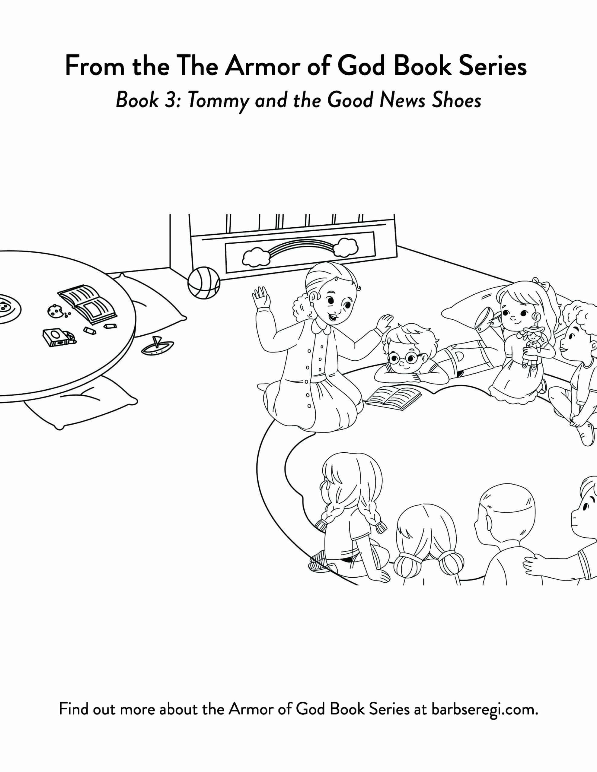 Tommy and the Good News Shoes Coloring Sheet 2