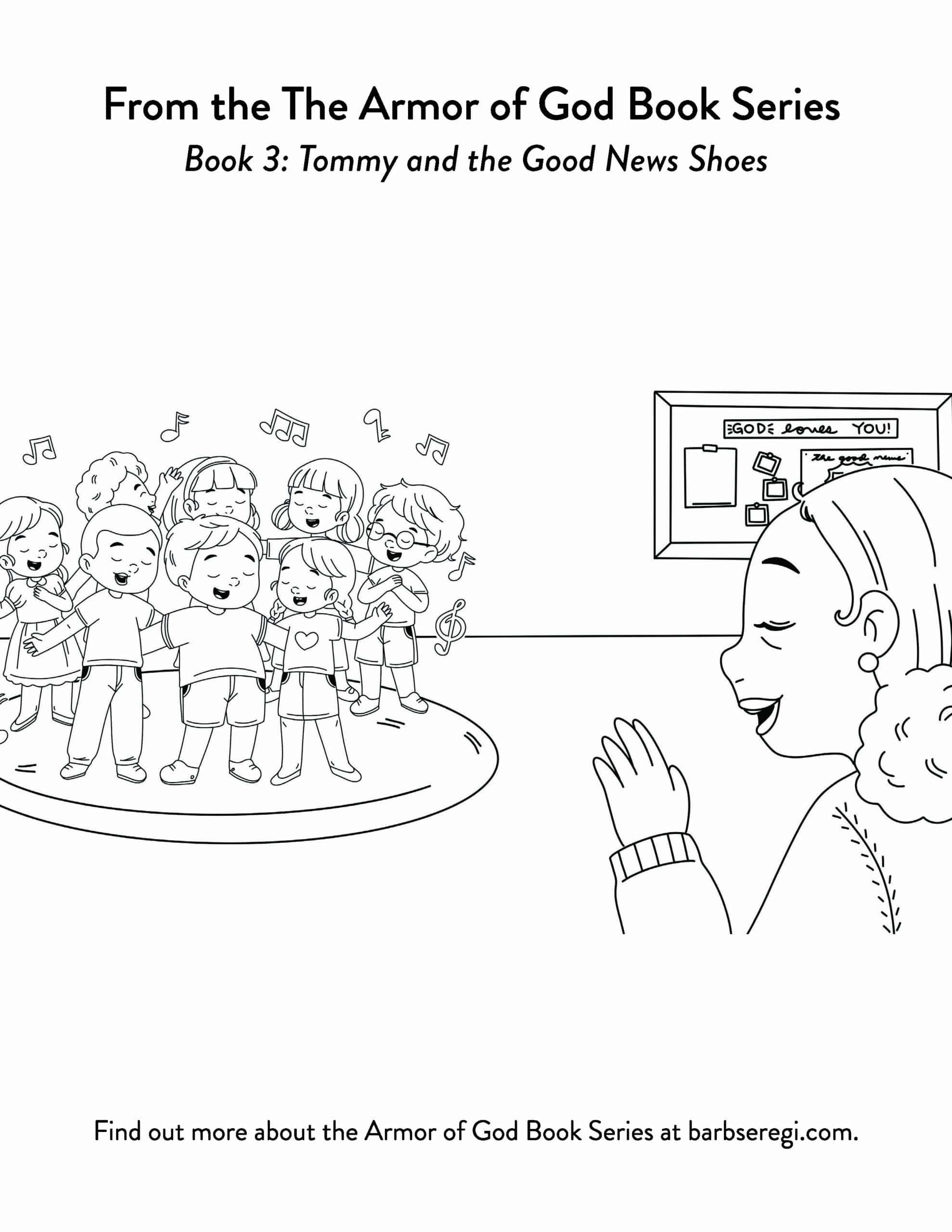 Tommy and the Good News Shoes Coloring Sheet 4