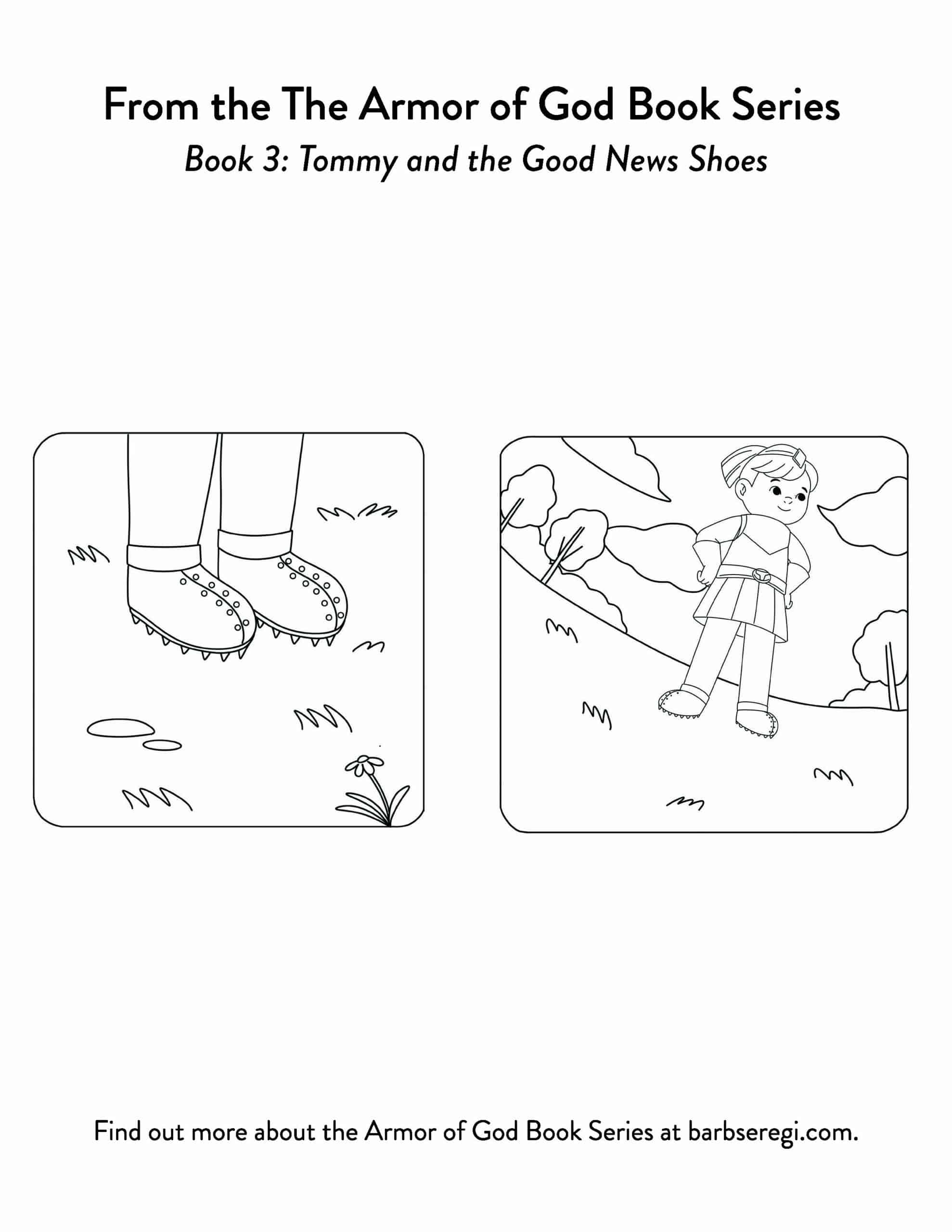 Tommy and the Good News Shoes Coloring Sheet 6