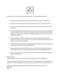 Thumbnail of discussion sheet for Tommy and the Good News Shoes